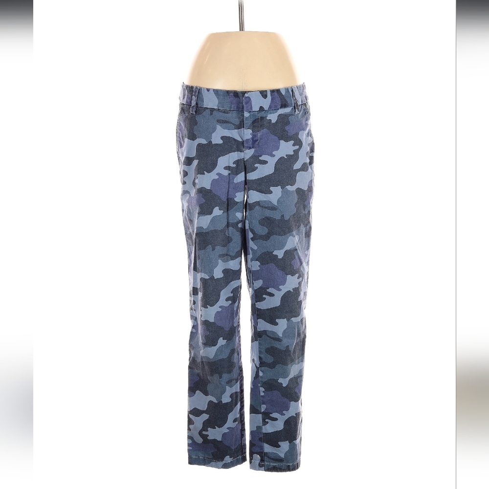 CASLON Blue Camouflage Pants Size 4.  Cotton Twill. Low Rise